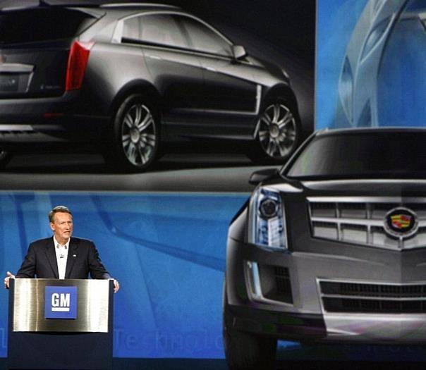 General Motors Chairman and CEO Rick Wagoner talks about the Cadillac Provoq Fuel Cell Concept during its world debut at the Consumer Electronics Show in Las Vegas.